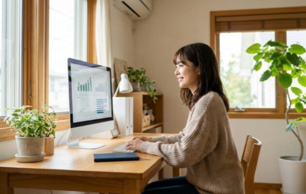 テレワーク・リモートワークにて自宅のデスクで働ける仕事への転職に成功した女性