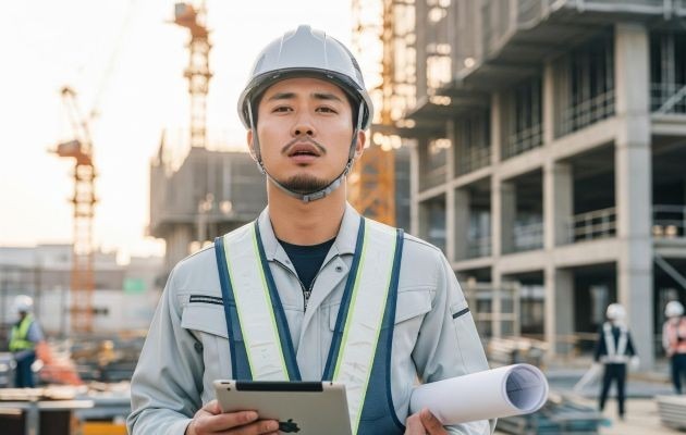 施工管理はやめとけと言われながらも建設現場で働く男性