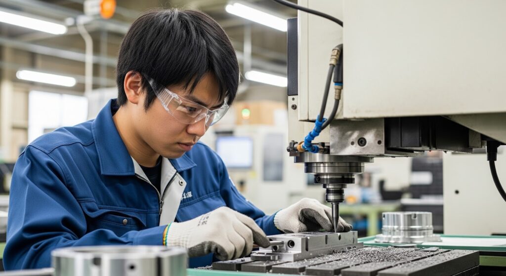 AI時代に注目されているブルーカラーの現場職に転職し、高度な技術をもとに仕事をしている男性