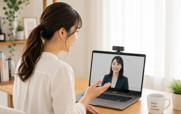 「女性が稼ぎやすい仕事ランキング」を知ったあとに、高収入を実現できる仕事に向けて転職活動を自宅のPCで行っている女性